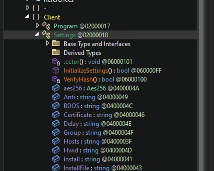 Client to Settings